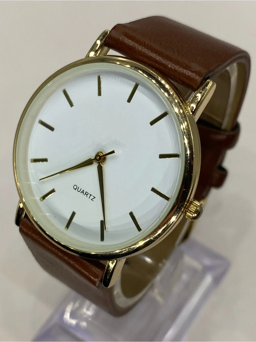 Men’s ^^^ Classic *** Tan  Leather Men's Watch /  Gold Case *** Quartz ^^^